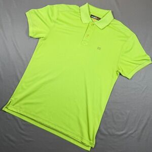 Loudmouth Mens Golf Polo Shirt Fluoro Green Essential Lime Logo Size Medium